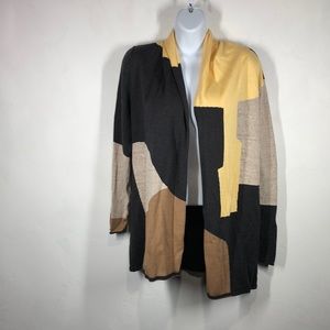 Nic + Zoe colorblock open cardigan medium petite